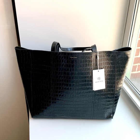 Anine Bing Croc Tote Bag Oversized NEW - Picture 3 of 15